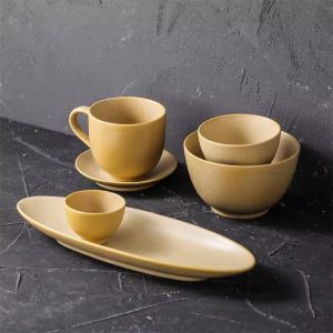 16-Piece Ceramic Dinnerware Set – Modern Minimalist Kitchen Tableware