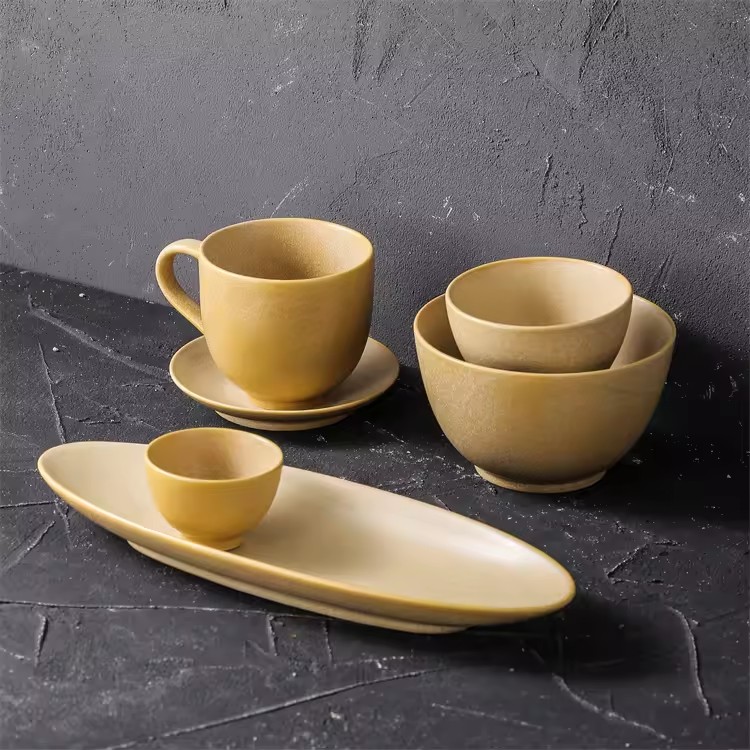 16-Piece Ceramic Dinnerware Set – Modern Minimalist Kitchen Tableware