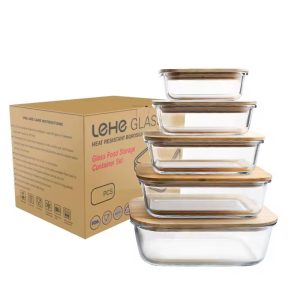 6-Piece Glass Food Storage Container Set – Airtight Meal Prep